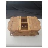 Wooden picnic basket