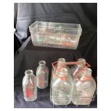 Vintage glass milk jars