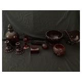 Assorted Ruby, red glassware