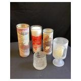 Vintage Christmas candles and candle holders