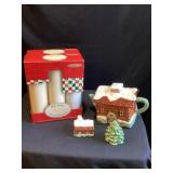 Christmas candles and cookie jar