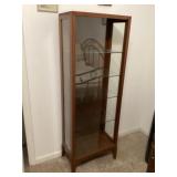Wooden display case weather adjustable shelves