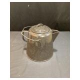 Vintage speckled enamel camping kettle