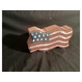 American flag decorative brick hand painted