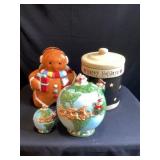3- Christmas cookie jars