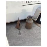 Vintage milk can and wind chime