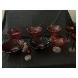 Red glassware assorted