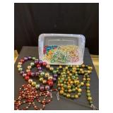 Assorted Christmas beads and garland