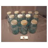 One Dozen Ball Blue Glass Jars