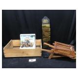 Crate, Wheelbarrow nd Decor