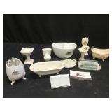 Porcelain Doll House Furniture & Misc Decor