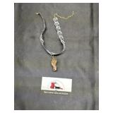 Handmade copper pendant choker necklace