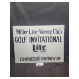 Tin Miller lite golf sponsor sign