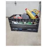 Crate of misc cleaners