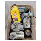 Tote of weed killers & oil