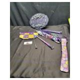 Purple wands & decor