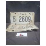 Vintage Iowa license plates