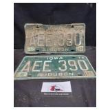 Vintage Iowa license plates