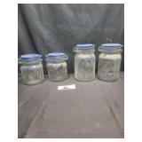 Vintage tulip glass canisters