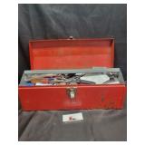 Metal toolbox with misc tools