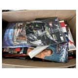 Box of vintage WWE magazines and misc