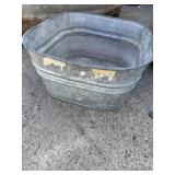 Small galvanized wash tub