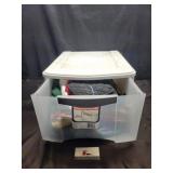 Sterilite sliding drawer with towels
