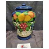 Hand painted ceramic jar