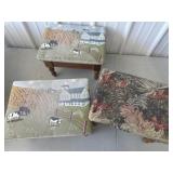 Vintage wooden farm themed foot stools