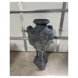 Large plaster lion planter