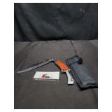 Long folding pocket knife