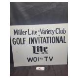 Miller lite tin golf sponsor sign
