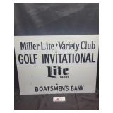 Miller lite tin golf sponsor sign