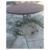 Vintage metal outdoor patio table