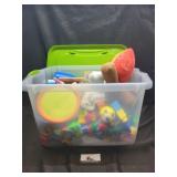 Tote of kids toys