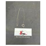 Heart pendant necklace marked 925