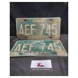 Vintage Iowa license plates