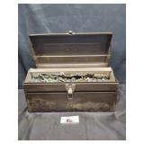 Vintage toolbox with misc hardware
