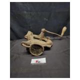 Vintage cast iron hand crank corn sheller