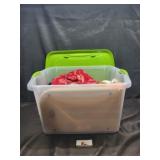 Tote with reusable bags, cutting board & misc