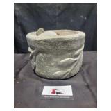 Cement planter with rocks