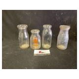 Glass milk bottles