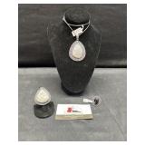 Rainbow moonstone, necklace and Black Onyx