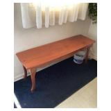 Wooden bench 48 inches long 13 1/2 inches wide 1