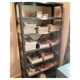 Metal shelf with contents