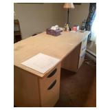 Office desk with contents