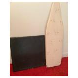 Small folding card table with ironing board