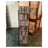 Assorted CDs and CD holder