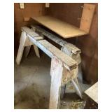 Wood  sawhorses
