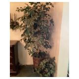 Large artificial tree with small stand and small